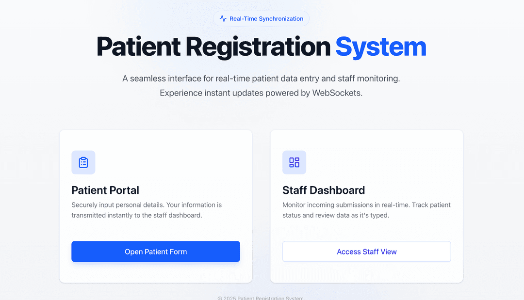 Realtime Patient Form Management System project screenshot