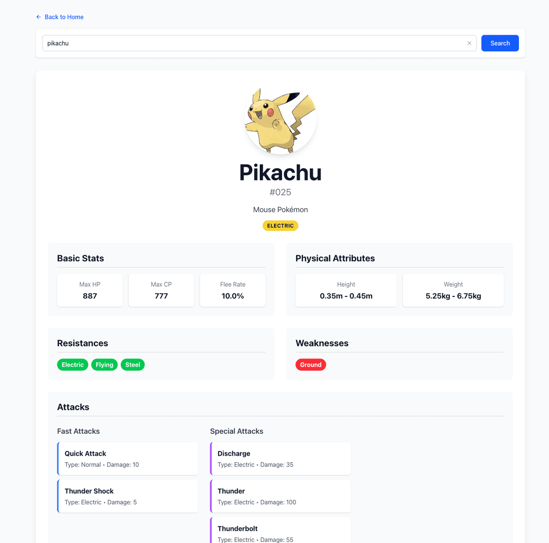 Pokemon Search App project screenshot
